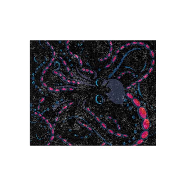 Octopus Squid Pink & Blue Decorative Throw Blanket