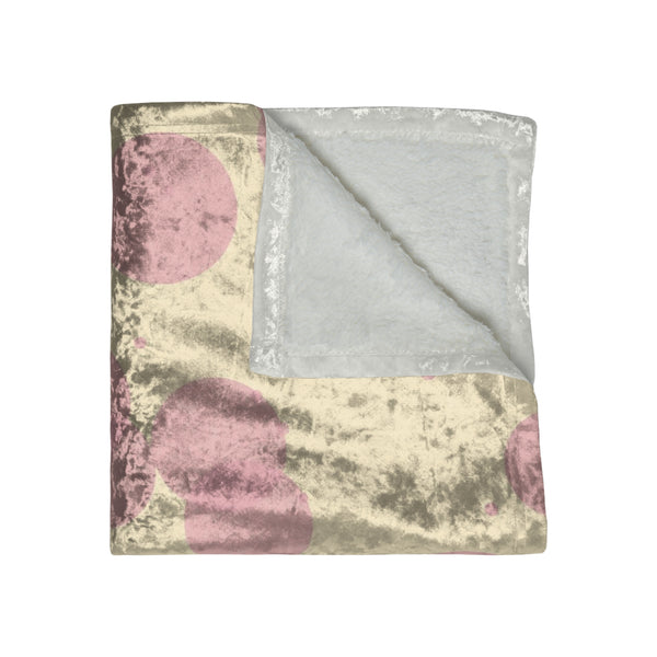 Ivory & Pink Polka Dot Decorative Throw Blanket
