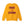 A yellow crewneck sweatshirt shown from the back, featuring the text 'SHAKE THE STADIUM?' printed in a stylized dark red and orange graphic font.