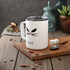 mug with 'Wicked Cat Wickedly Awesome Insulated Travel 10oz' graphic on a white background