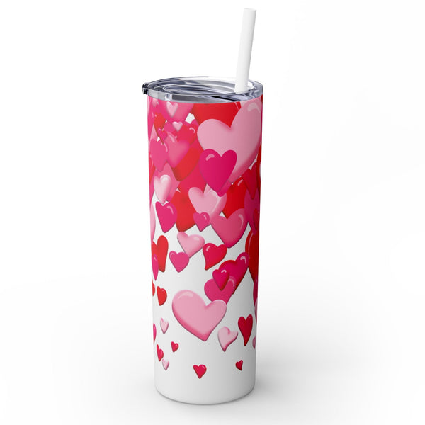 pink hearts love cute drink tumbler 20oz