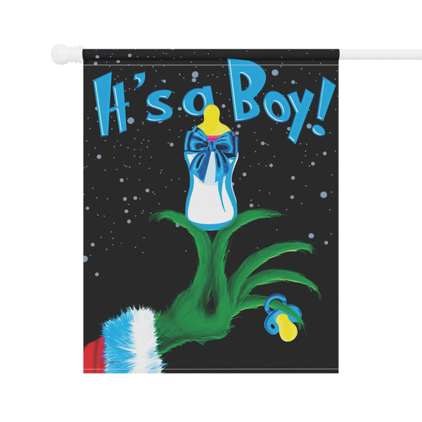 Christmas Baby Announcement Flag – Grinch Holiday Yard Decor | Durable