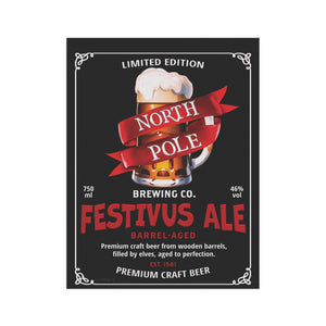 Garden flag with 'Festivus Ale North Pole Brewery Christmas' design