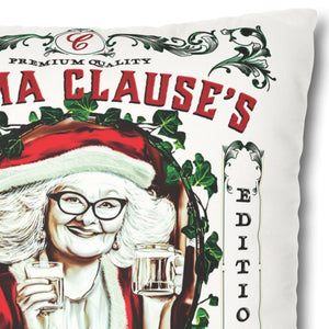 throw pillow with 'Christmas Cover Funny Mrs. Clause Moonshine Decor' design