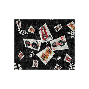 Playing Cards Queens Chic Black Throw Blanket