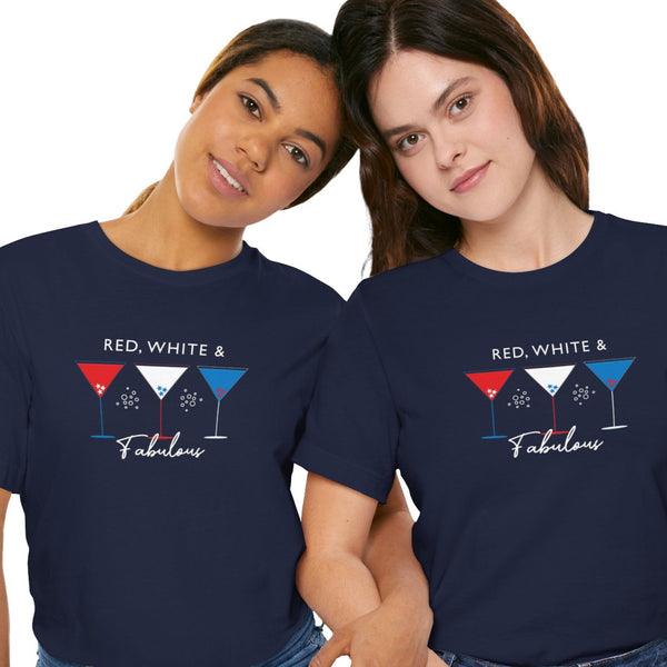 Red White and Fabulous Patriotic Martini July 4th T-Shirt