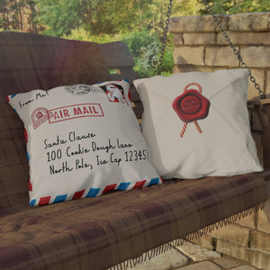 santa letter mail cute christmas pillow