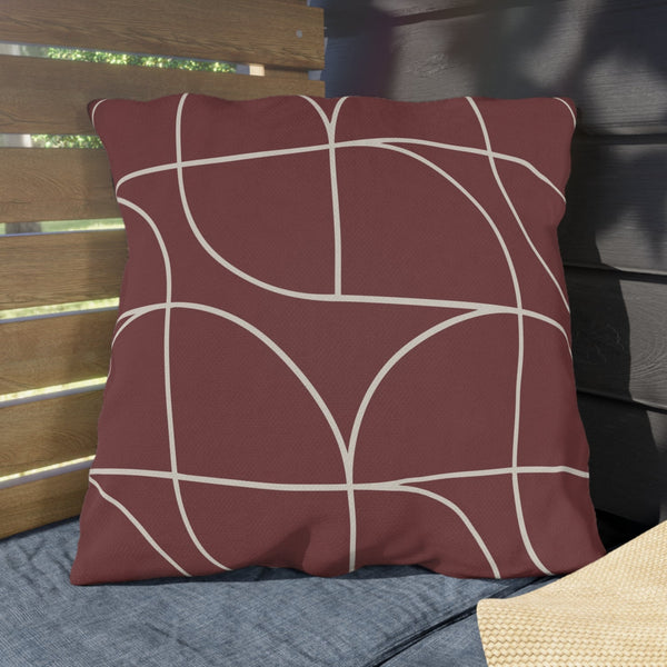 Red & White Art Deco Indoor Outdoor Throw Pillow