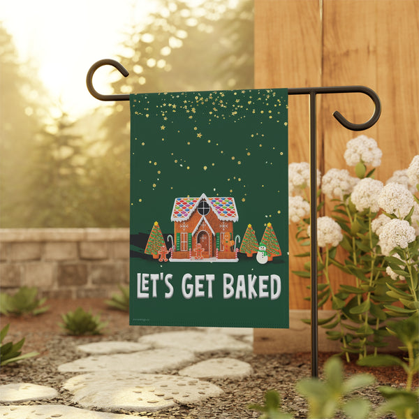 Let's Get Baked Funny Christmas Flag