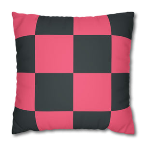 Checkered pink and black decorative throw pillow cover design trends 2025
