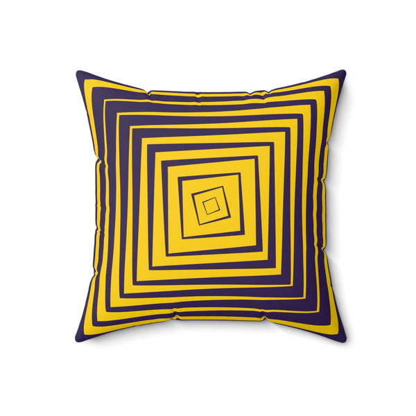 Yellow & Purple Reversible Retro Throw Pillow
