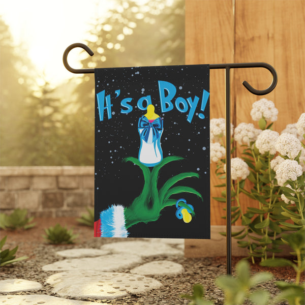 Christmas Baby Announcement Flag – Grinch Holiday Yard Decor | Durable