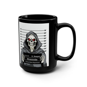 Grim Reaper Mug Shot Funny Mug 15oz