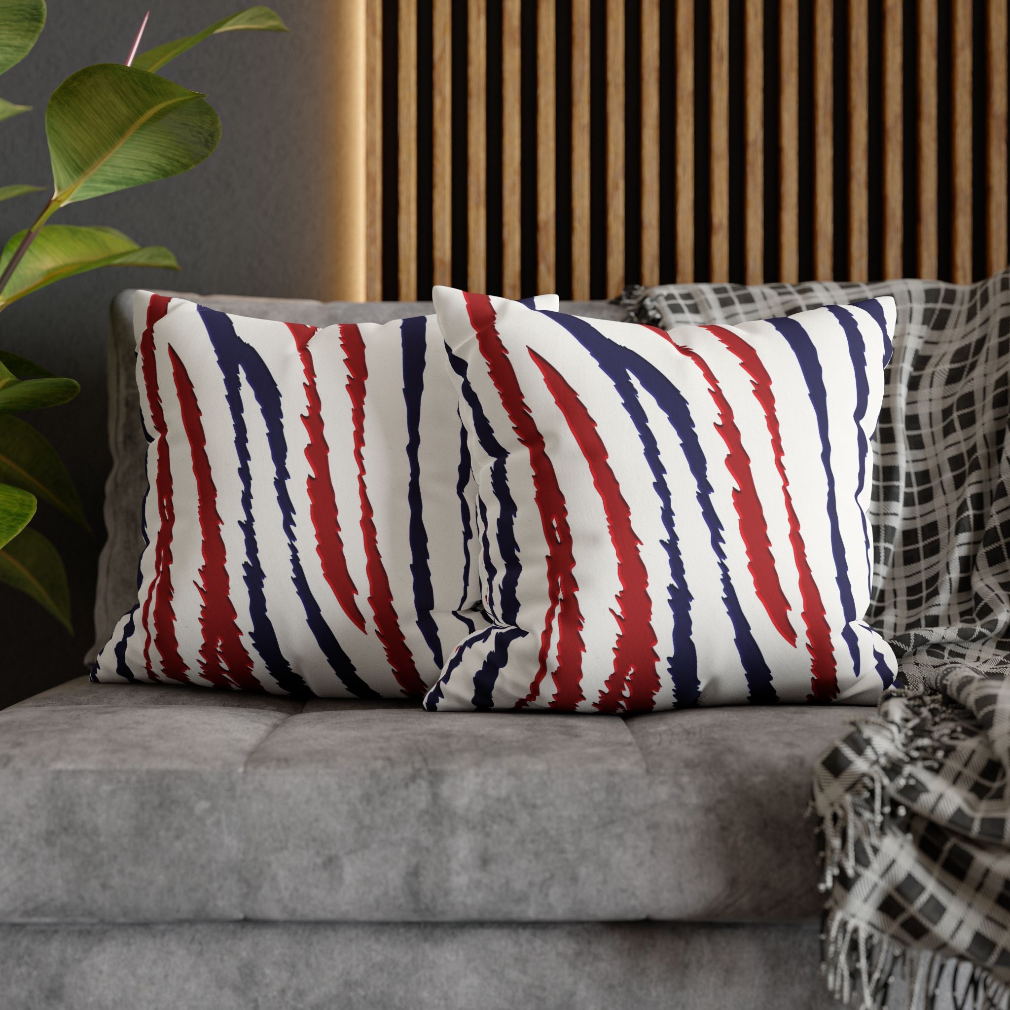 Red White Blue Animal Print Patriotic Soft Pillow Cover