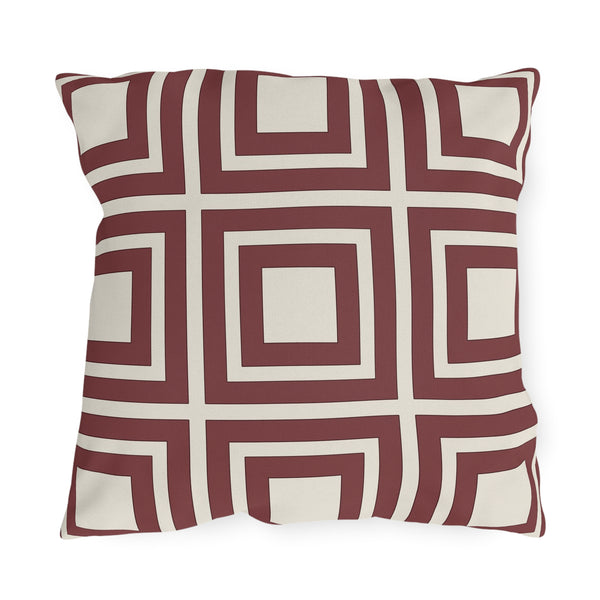 Red Ivory Modern Indoor Outdoor Throw Pillow