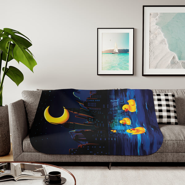 NYC Night Swim Ultra Soft Sherpa Baby Blanket