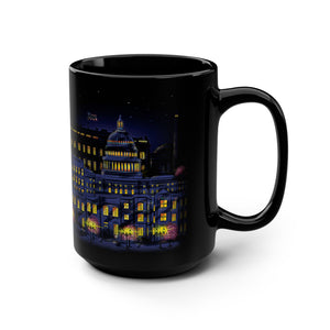 mug with 'Starry Night Washington DC Art' graphic on a white background