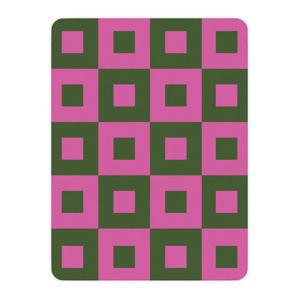 Pink and Green Modern Geometric Throw Blanket