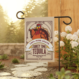 Turkey Time Tequila Funny Thanksgiving Yard Flag