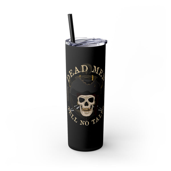 Dead Men Tell No Tales Pirate Skull Tumbler with Straw 20oz