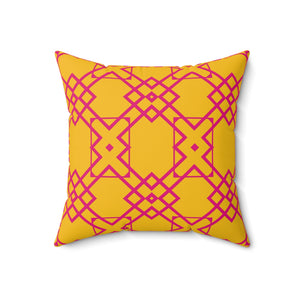 Yellow & Pink Geometric Throw Pillow