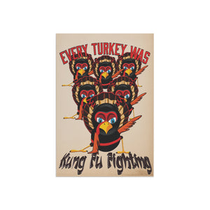Kung Fu Turkeys Funny Thanksgiving Yard Flag