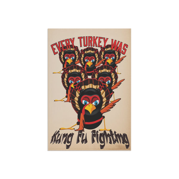 Kung Fu Turkeys Funny Thanksgiving Holiday Yard Flag