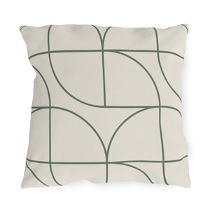 throw pillow with 'Green & White Art Deco' design