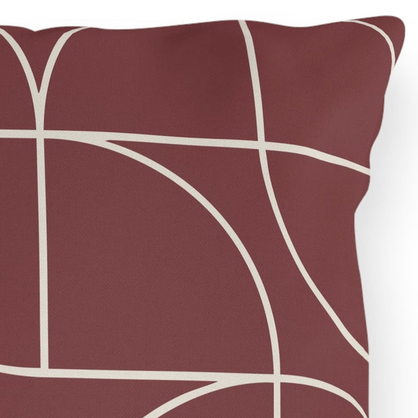 Red & White Art Deco Indoor Outdoor Throw Pillow