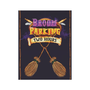 Witches Broom Parking Funny Halloween Yard Flag