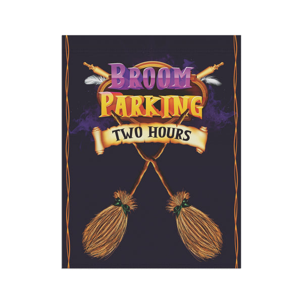 Witches Broom Parking Funny Halloween Yard Flag