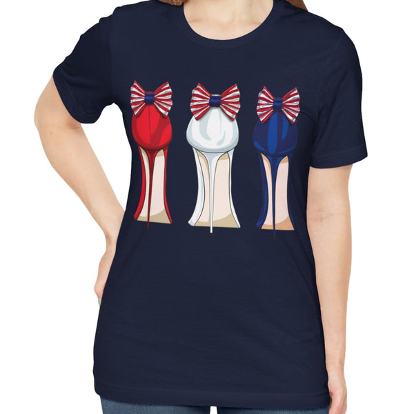 Red White and Blue Stilettos Patriotic Style T-Shirt