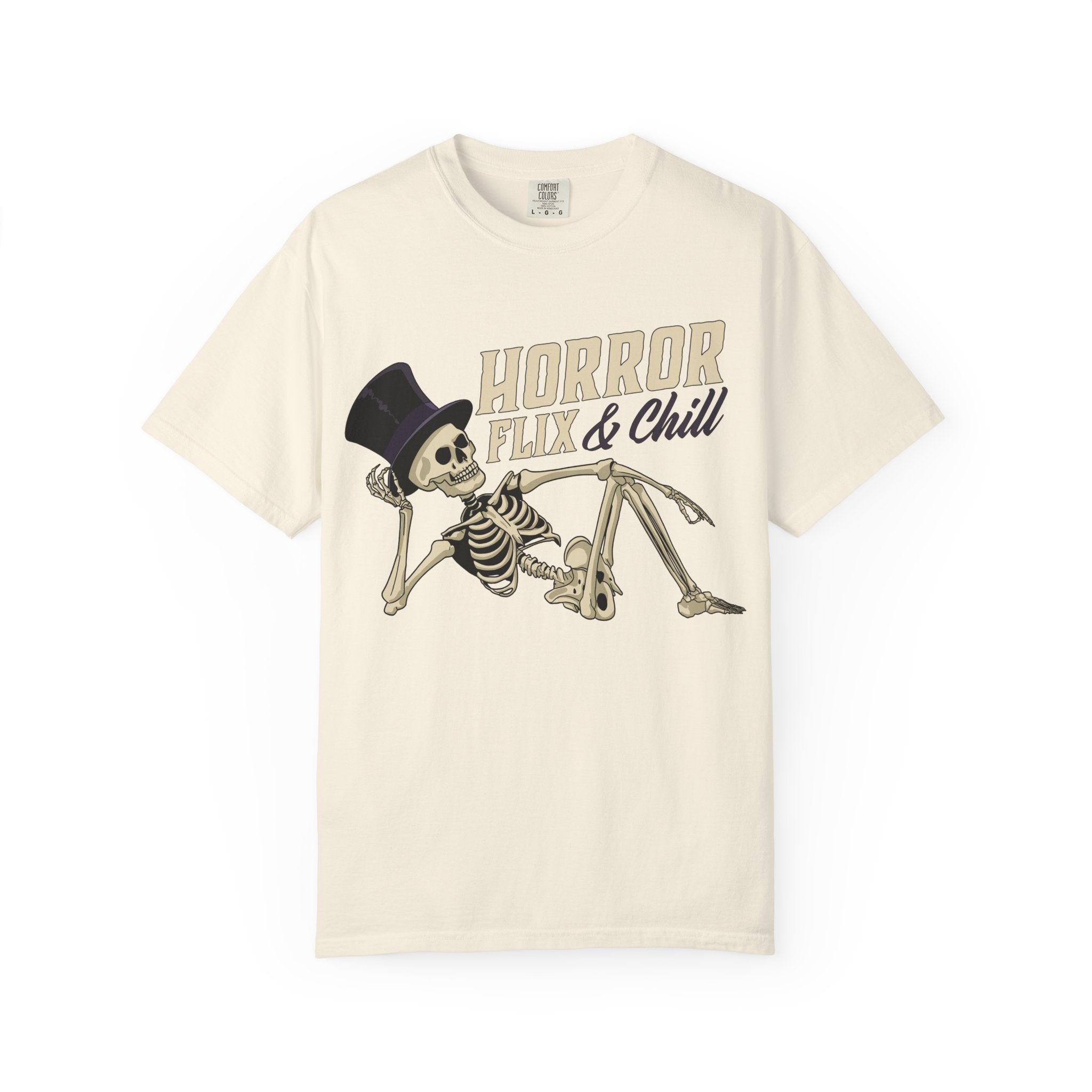 Horror Flix & Chill Skeleton Halloween T-Shirt Comfort Colors®