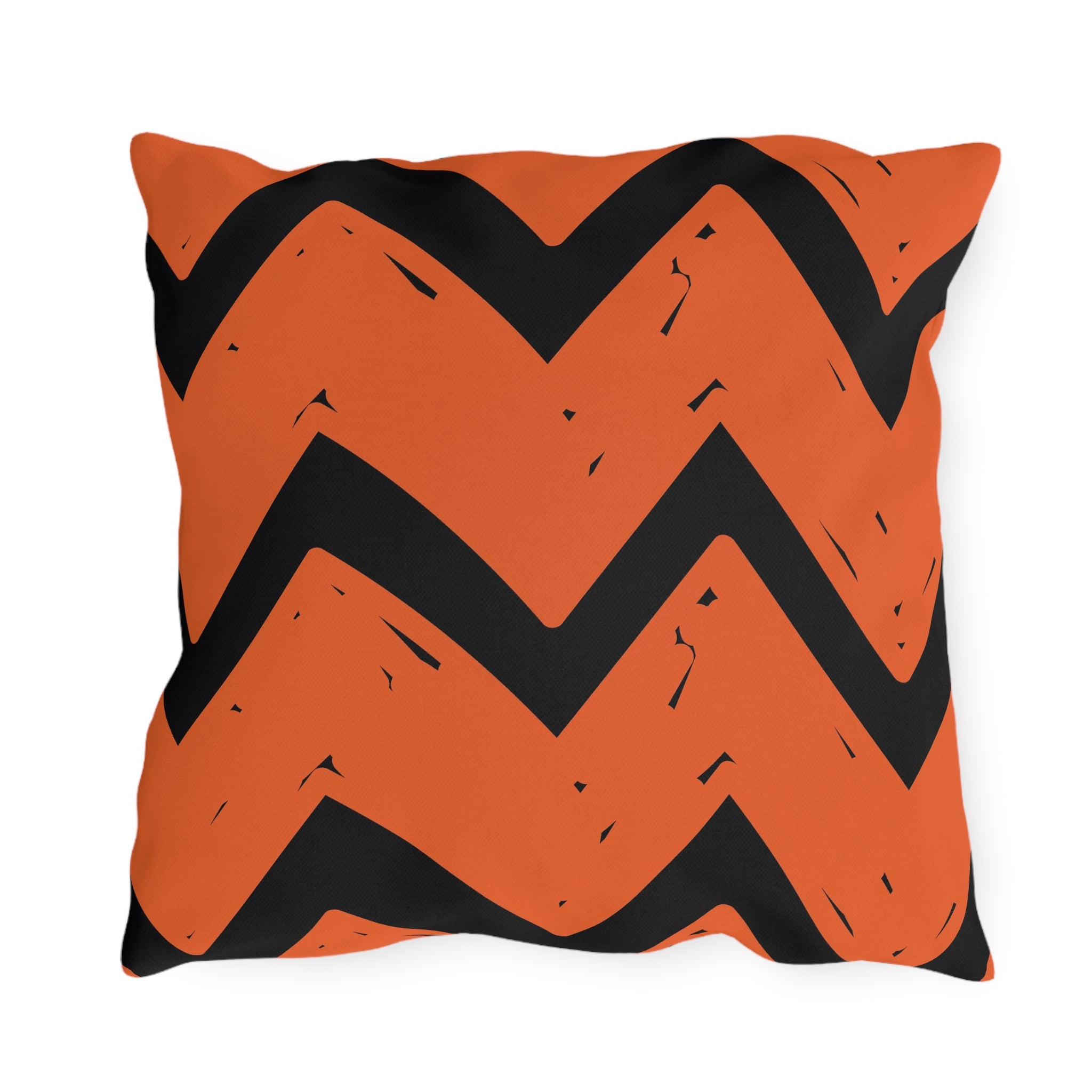 Orange and Black Fall Indoor Outdoor Patio Pillow