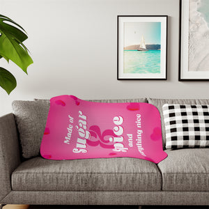 Sugar and Spice Pink Sherpa Baby Blanket