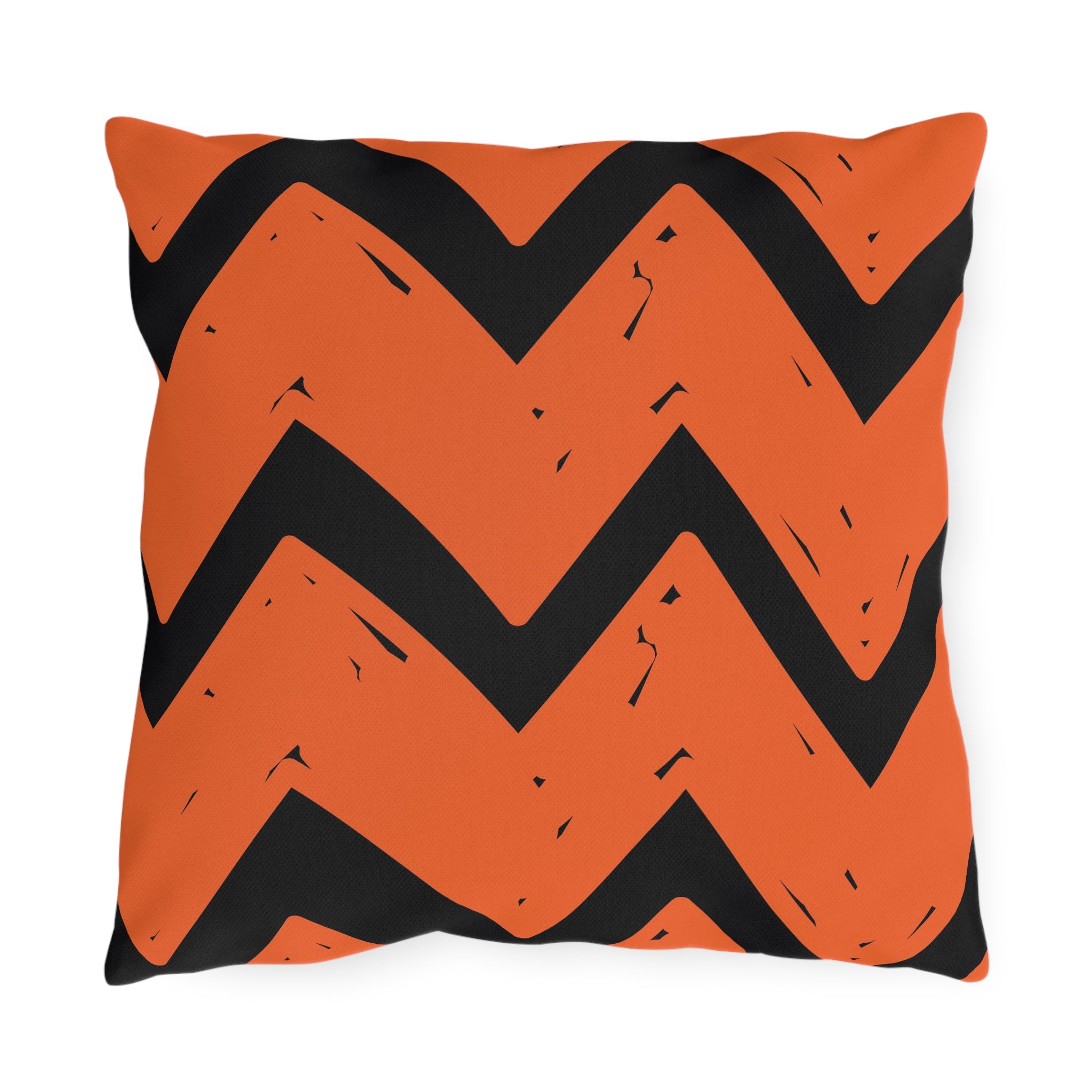 Orange and Black Fall Indoor Outdoor Patio Pillow