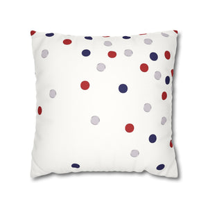 throw pillow with 'Patriotic Polka Dots American Chic Soft Cover' design