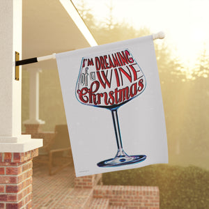 Garden flag with 'Wine Lovers Funny Christmas' design