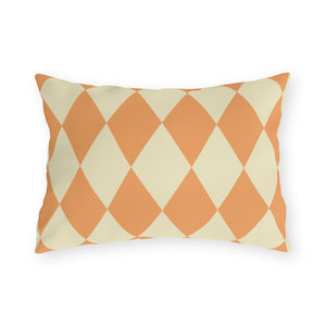 Reversible Orange Harlequin Indoor Outdoor Pillow