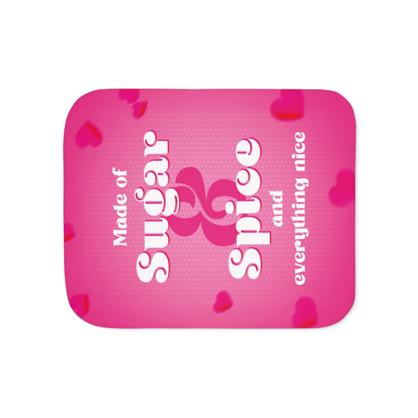 Sugar and Spice Pink Sherpa Baby Blanket
