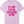 Pink t-shirt with pink text on a white background