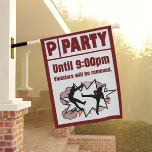 Garden flag with 'Party Sarcastic' design