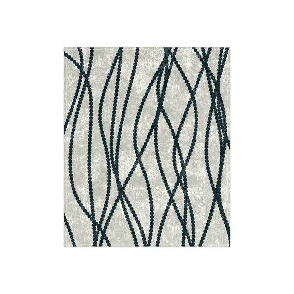 White & Blue Azure Pearls Decorative Throw Blanket