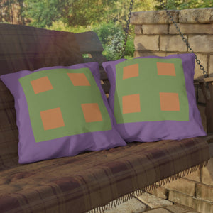 throw pillow with 'Pastel Purple & Green' design