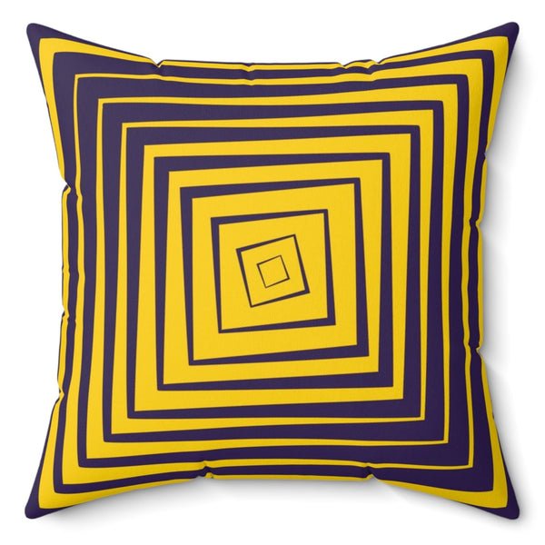 Yellow & Purple Reversible Retro Throw Pillow