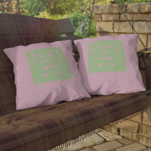 Pink and Green Pastel Indoor Outdoor Christmas Pillow