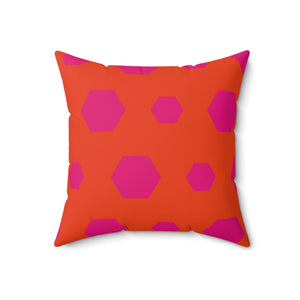 throw pillow with 'Pink & Orange Reversible' design