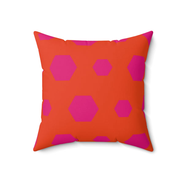 Pink & Orange Reversible Throw Pillow