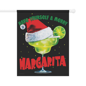 Merry Margarita Flag Funny Holiday Garden Flag
