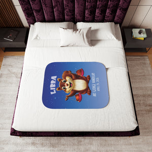 Soft sherpa blanket with 'Personalized Libra Zodiac | Custom Gift' design